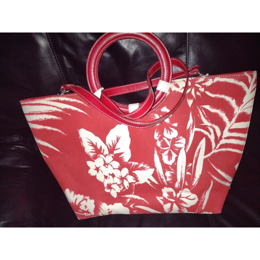 Gunne Sax Red  Floral Vintage Luxury Tote Bag